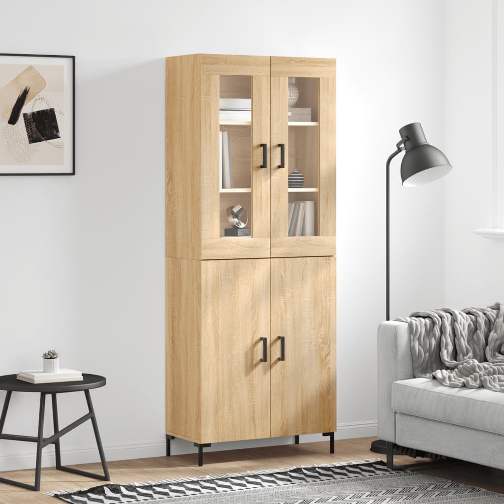 Buffet haut Chêne sonoma 69,5x34x180 cm Bois d'ingénierie - XIOS