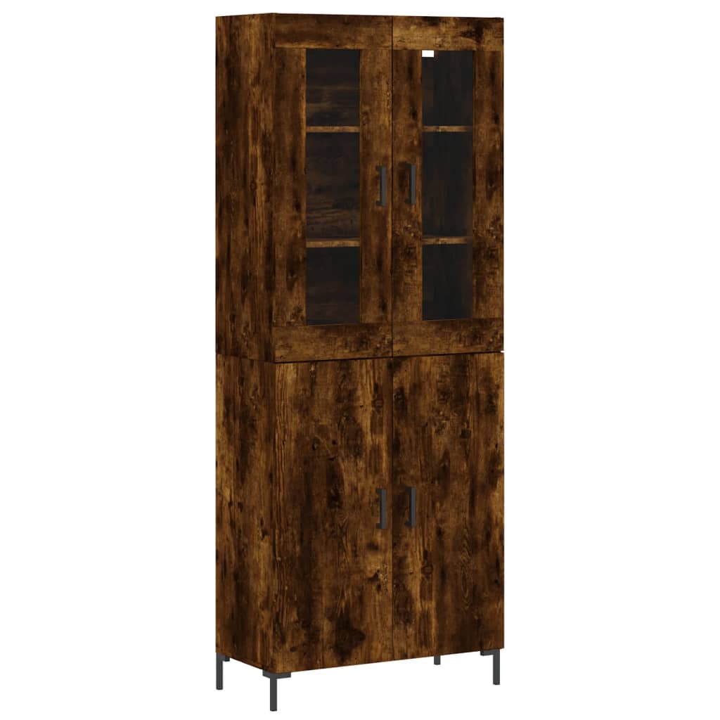 Buffet haut Chêne fumé 69,5x34x180 cm Bois d'ingénierie - XIOS