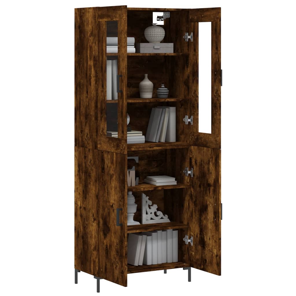 Buffet haut Chêne fumé 69,5x34x180 cm Bois d'ingénierie - XIOS