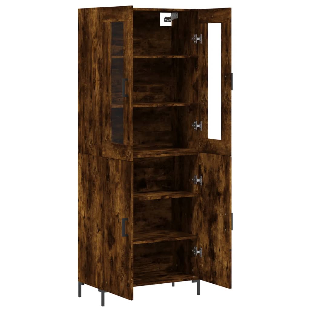 Buffet haut Chêne fumé 69,5x34x180 cm Bois d'ingénierie - XIOS