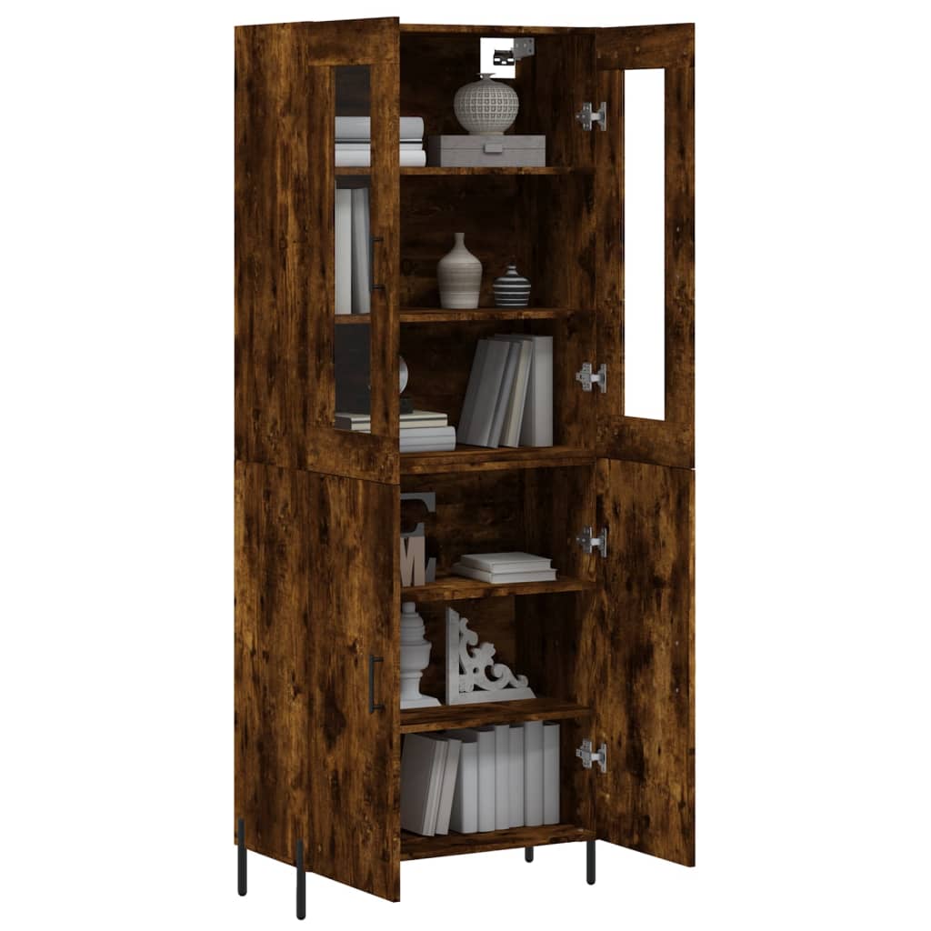 Buffet haut Chêne fumé 69,5x34x180 cm Bois d'ingénierie - XIOS