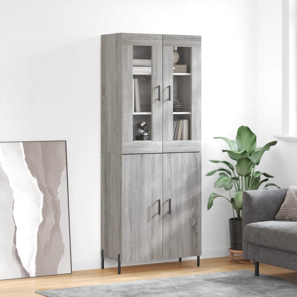 Buffet haut Sonoma gris 69,5x34x180 cm Bois d'ingénierie - XIOS