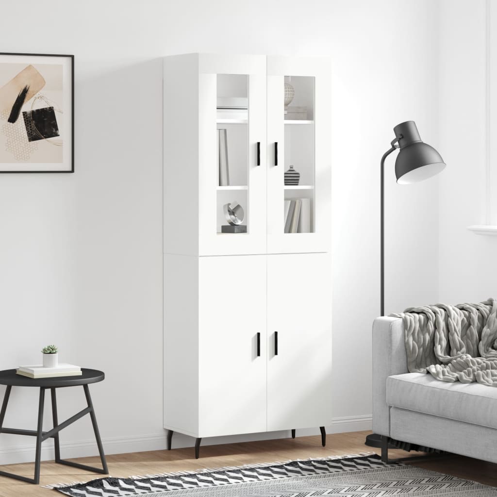 Buffet haut Blanc 69,5x34x180 cm Bois d'ingénierie - XIOS