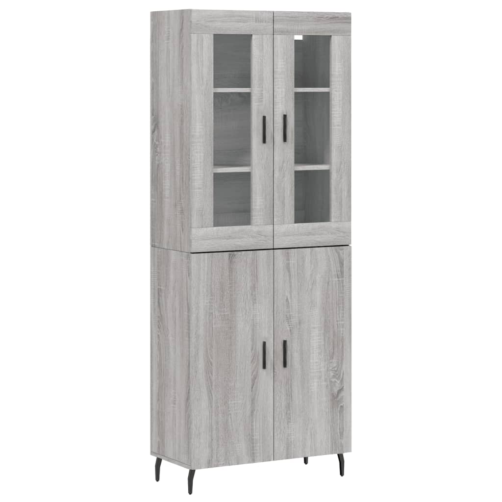 Buffet haut Sonoma gris 69,5x34x180 cm Bois d'ingénierie - XIOS
