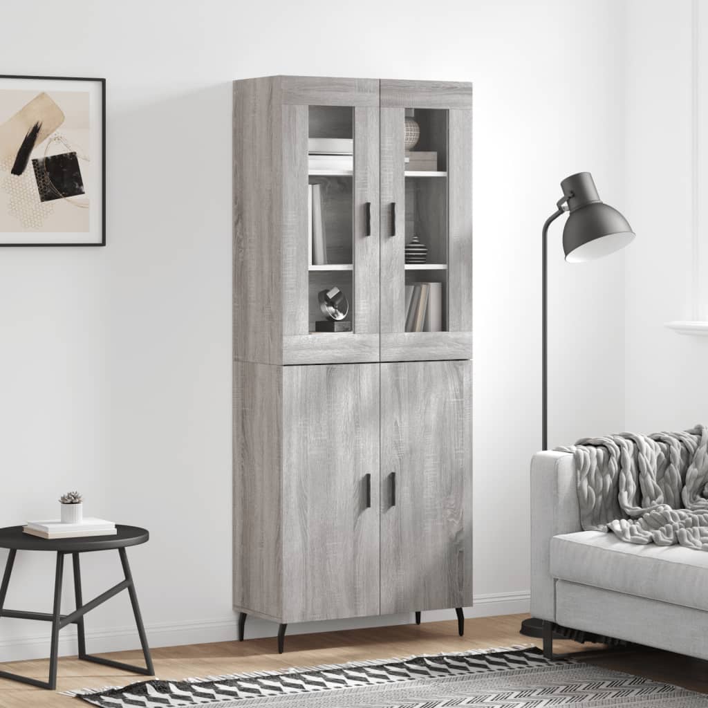 Buffet haut Sonoma gris 69,5x34x180 cm Bois d'ingénierie - XIOS