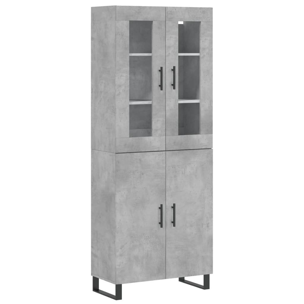 Buffet haut Gris béton 69,5x34x180 cm Bois d'ingénierie - XIOS