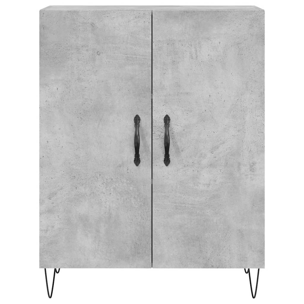 Buffet haut Gris béton 69,5x34x180 cm Bois d'ingénierie - XIOS