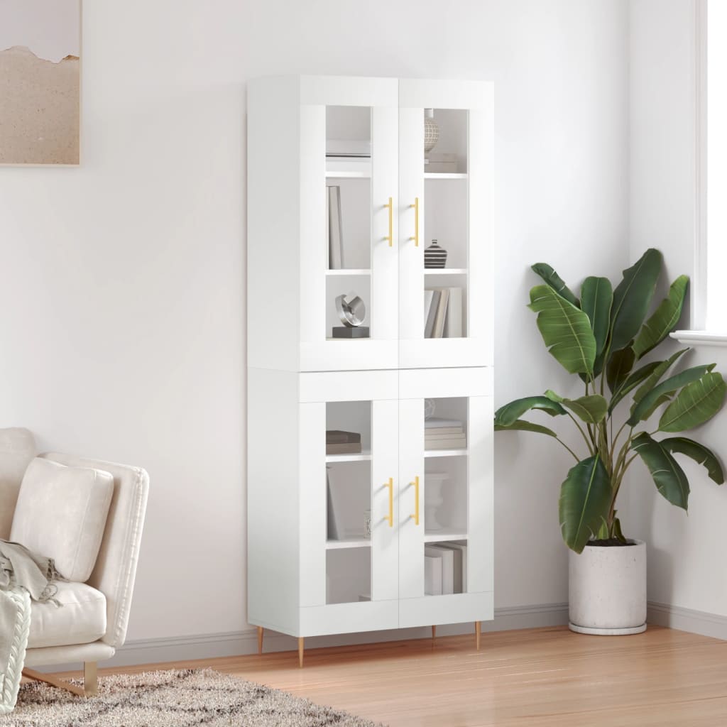 Buffet haut Blanc 69,5x34x180 cm Bois d'ingénierie - XIOS