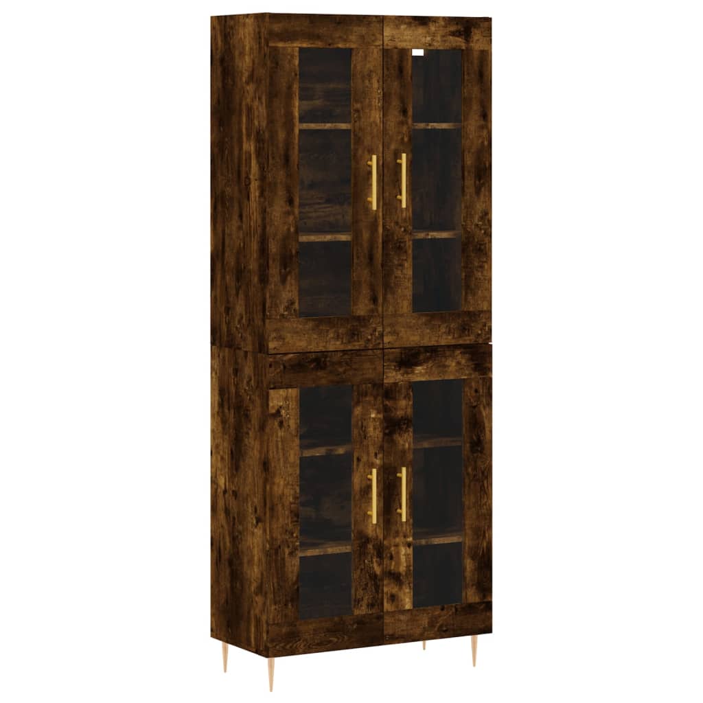 Buffet haut Chêne fumé 69,5x34x180 cm Bois d'ingénierie - XIOS