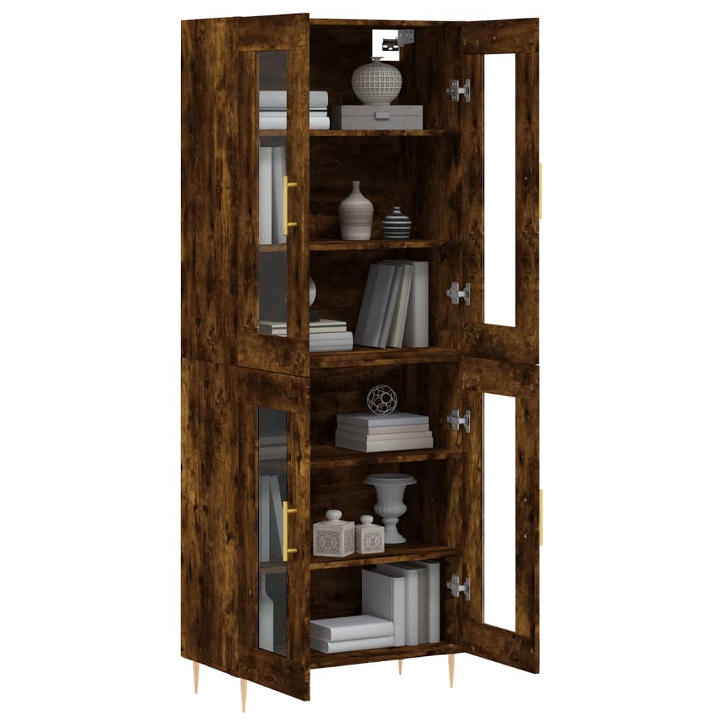 Buffet haut Chêne fumé 69,5x34x180 cm Bois d'ingénierie - XIOS