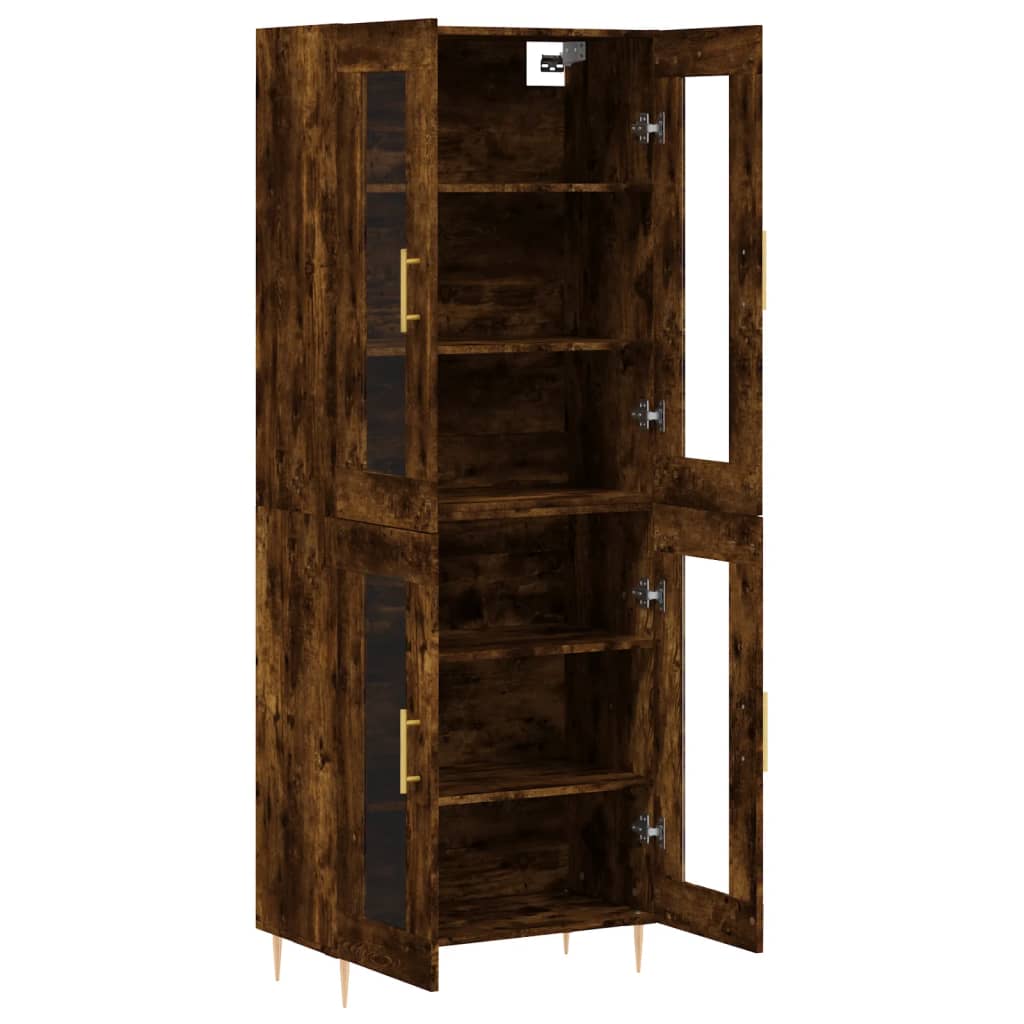 Buffet haut Chêne fumé 69,5x34x180 cm Bois d'ingénierie - XIOS