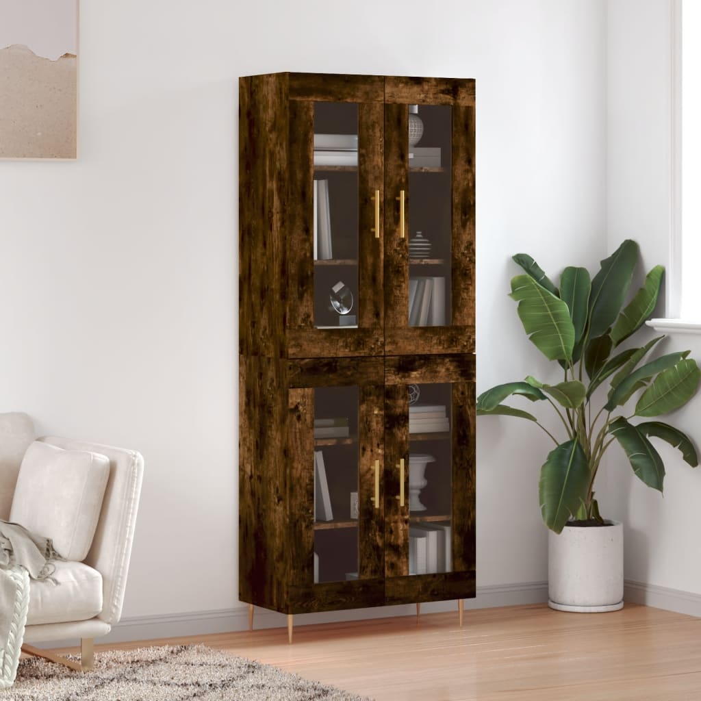 Buffet haut Chêne fumé 69,5x34x180 cm Bois d'ingénierie - XIOS
