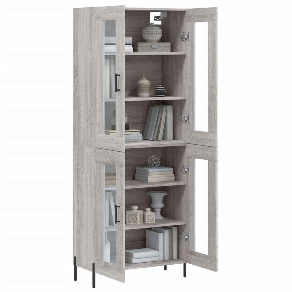 Buffet haut Sonoma gris 69,5x34x180 cm Bois d'ingénierie - XIOS