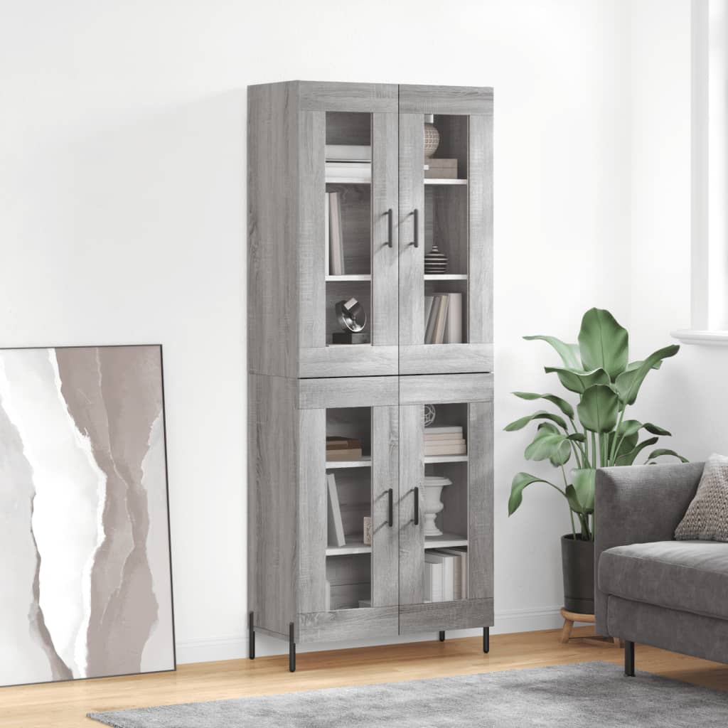 Buffet haut Sonoma gris 69,5x34x180 cm Bois d'ingénierie - XIOS