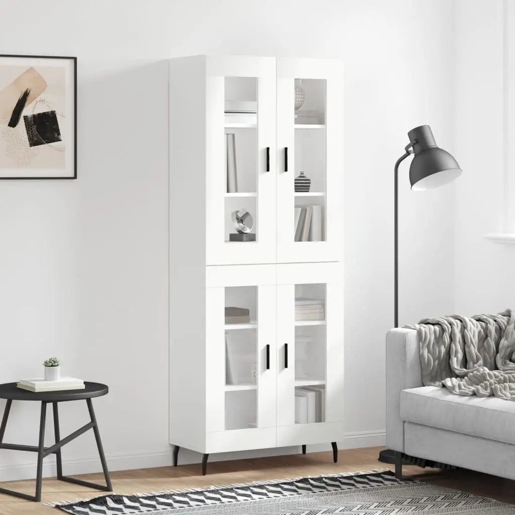 Buffet haut Blanc 69,5x34x180 cm Bois d’ingénierie - XIOS