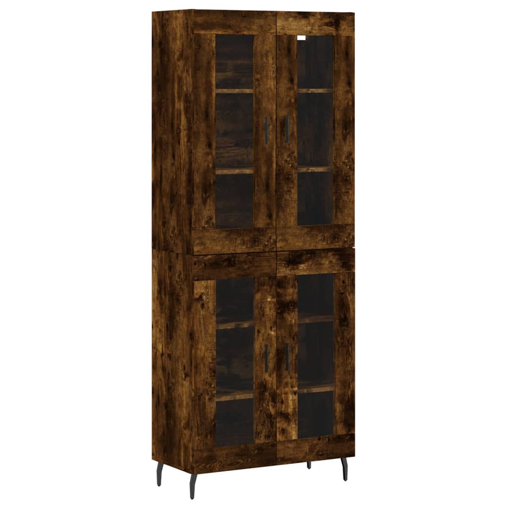 Buffet haut Chêne fumé 69,5x34x180 cm Bois d'ingénierie - XIOS