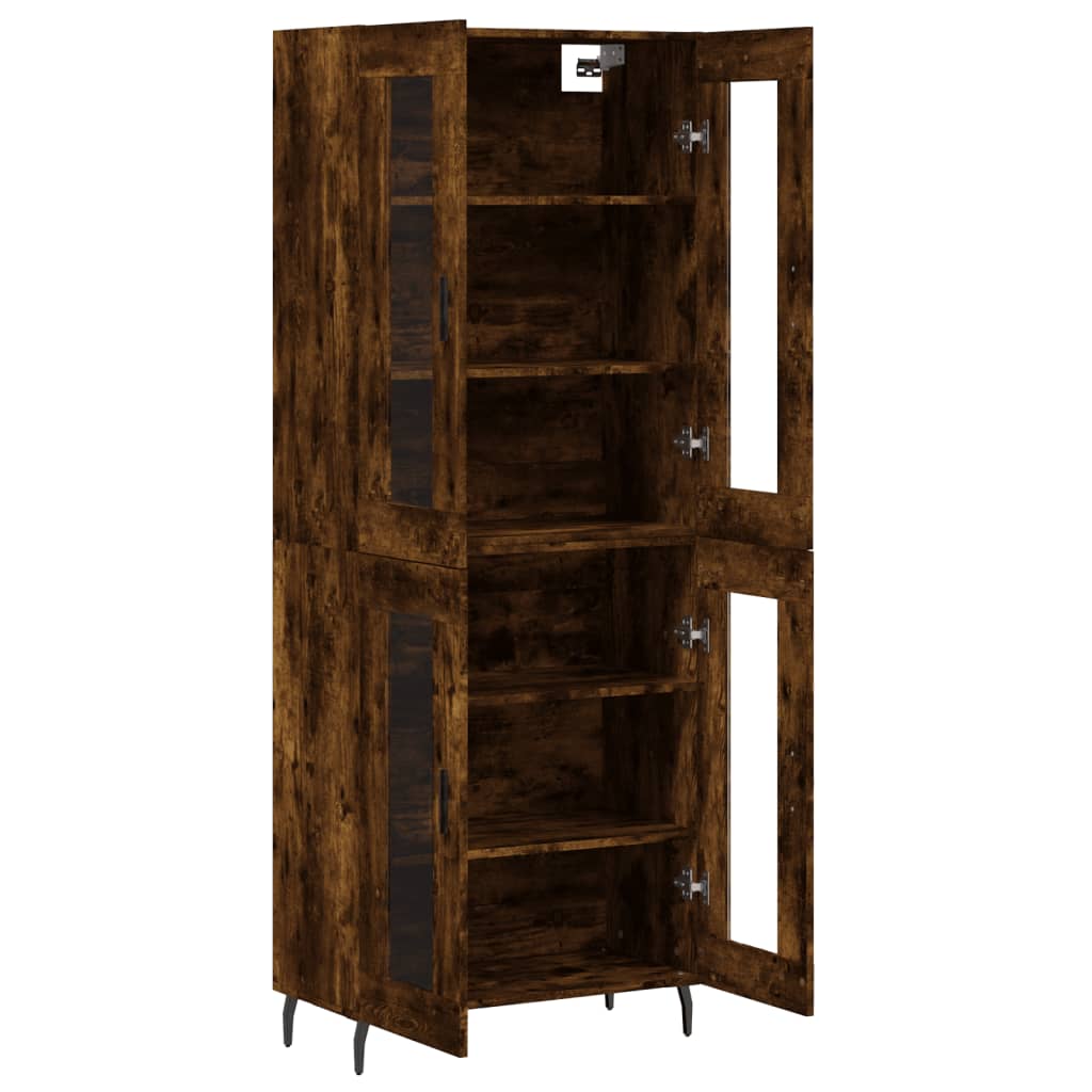 Buffet haut Chêne fumé 69,5x34x180 cm Bois d'ingénierie - XIOS