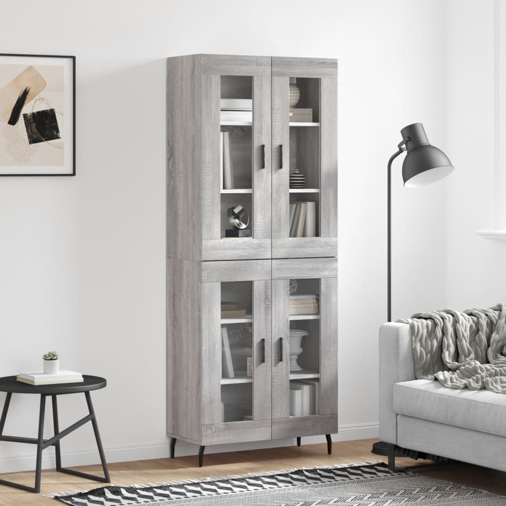 Buffet haut Sonoma gris 69,5x34x180 cm Bois d'ingénierie - XIOS