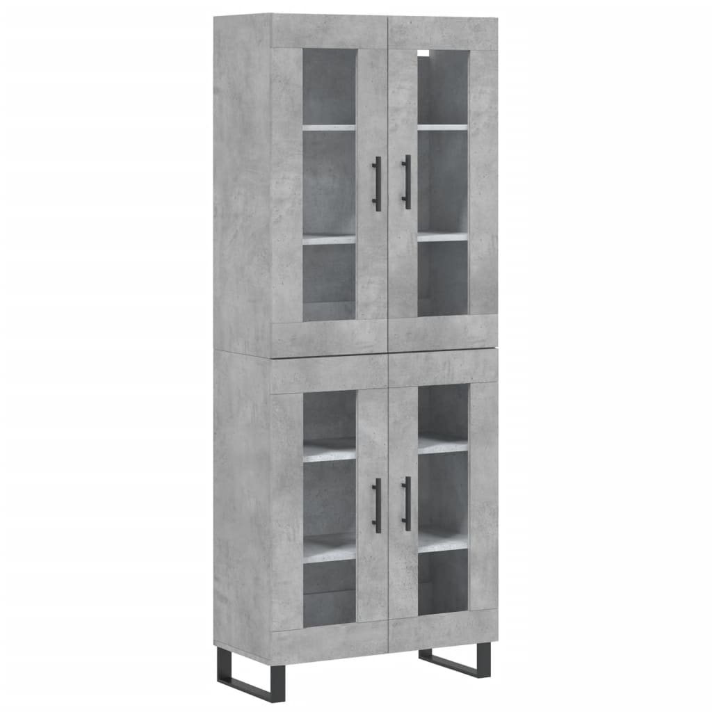 Buffet haut Gris béton 69,5x34x180 cm Bois d'ingénierie - XIOS