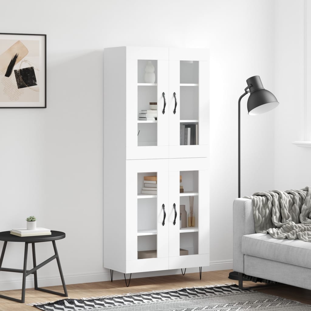 Buffet haut Blanc 69,5x34x180 cm Bois d'ingénierie - XIOS