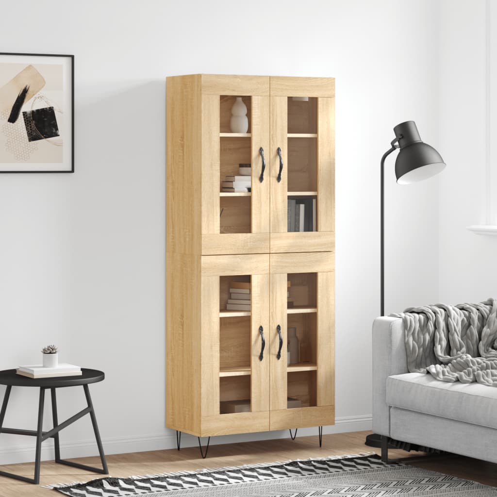 Buffet haut Chêne sonoma 69,5x34x180 cm Bois d'ingénierie - XIOS