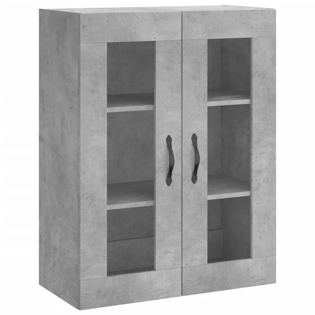 Buffet haut Gris béton 69,5x34x180 cm Bois d'ingénierie - XIOS