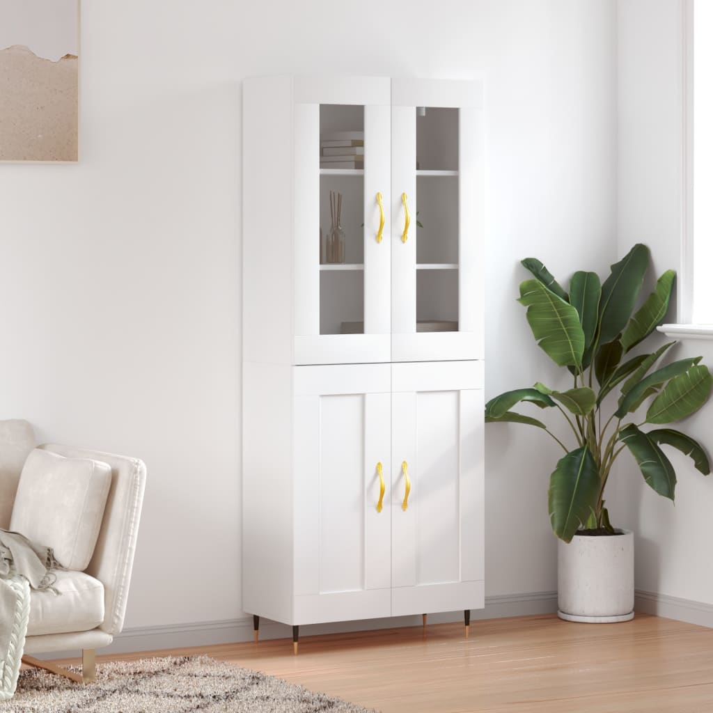 Buffet haut Blanc 69,5x34x180 cm Bois d'ingénierie - XIOS