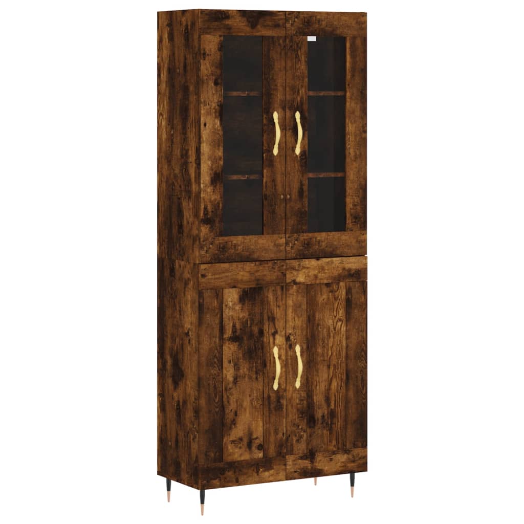 Buffet haut Chêne fumé 69,5x34x180 cm Bois d'ingénierie - XIOS