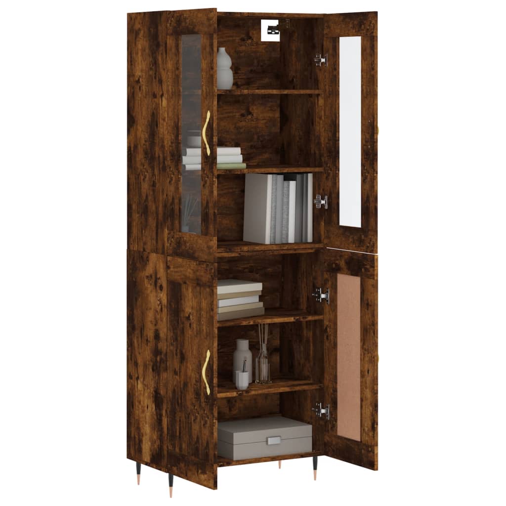 Buffet haut Chêne fumé 69,5x34x180 cm Bois d'ingénierie - XIOS