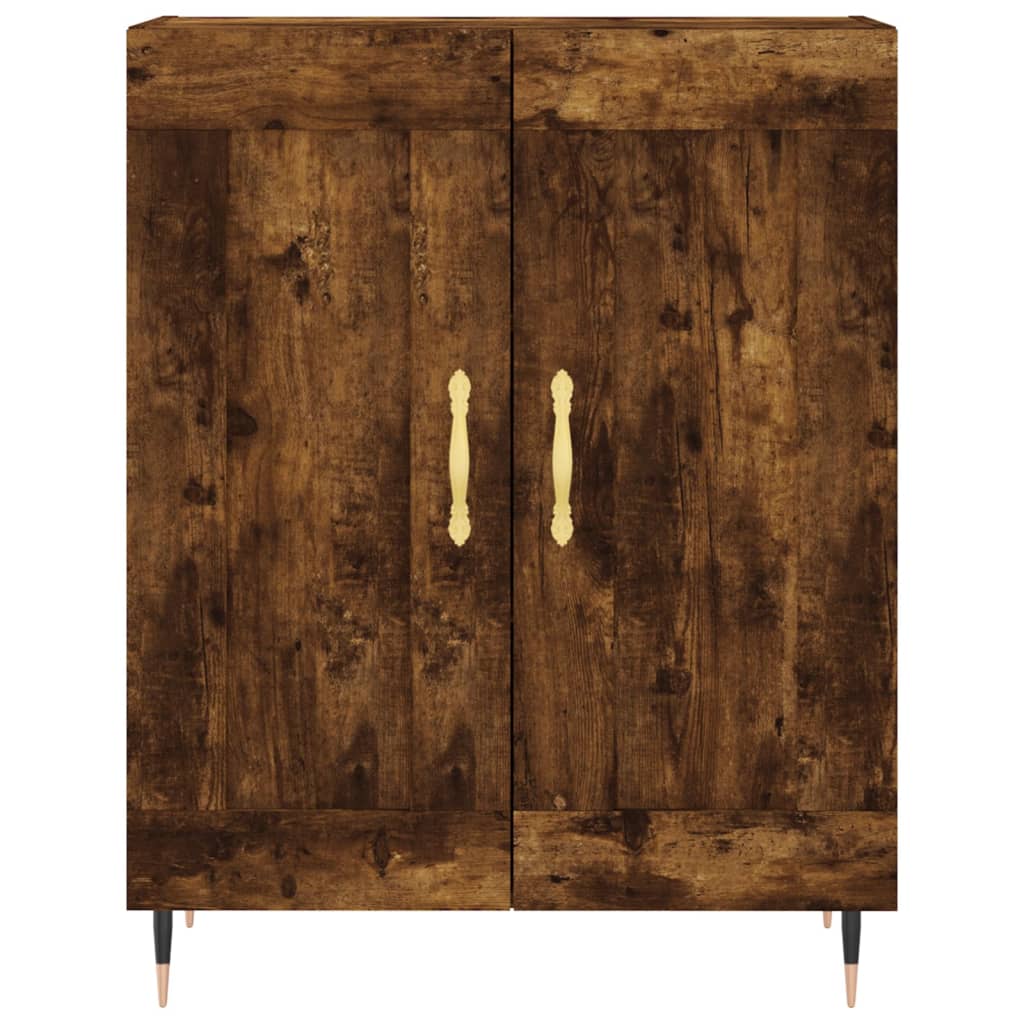Buffet haut Chêne fumé 69,5x34x180 cm Bois d'ingénierie - XIOS
