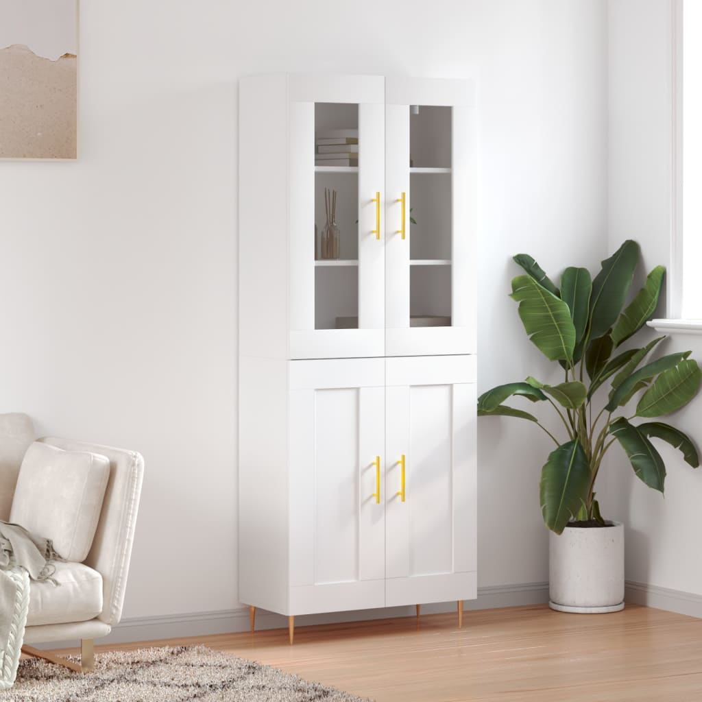 Buffet haut Blanc 69,5x34x180 cm Bois d'ingénierie - XIOS