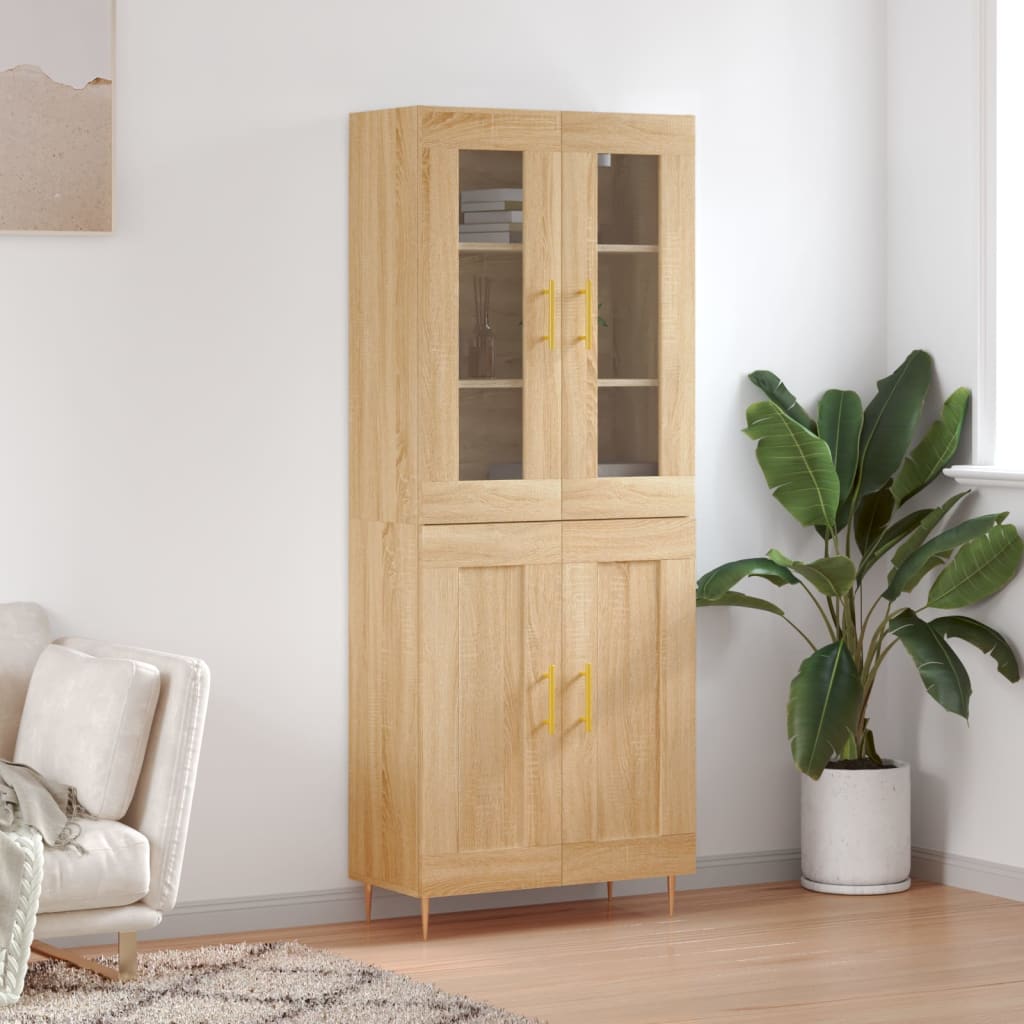 Buffet haut Chêne sonoma 69,5x34x180 cm Bois d'ingénierie - XIOS