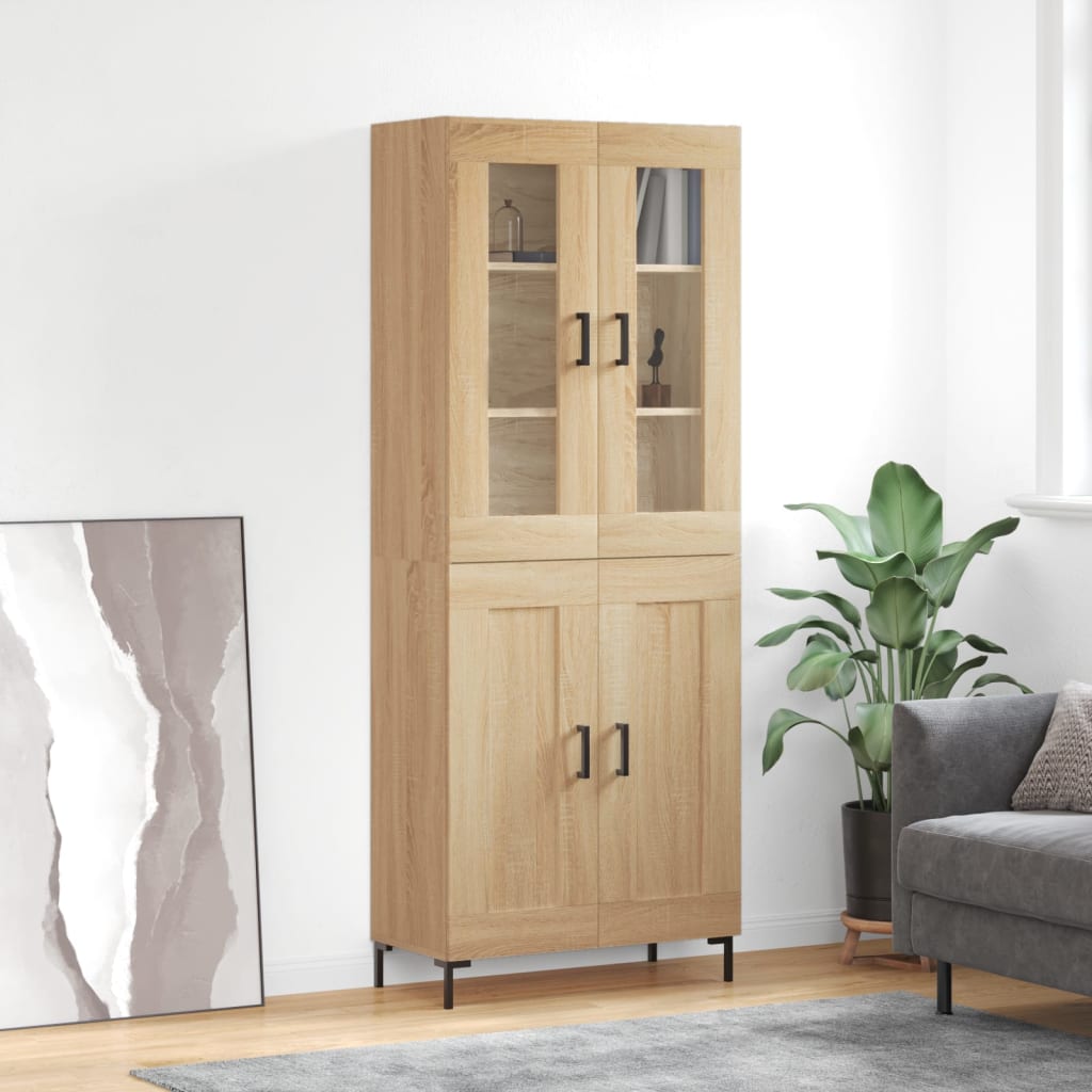 Buffet haut Chêne sonoma 69,5x34x180 cm Bois d'ingénierie - XIOS
