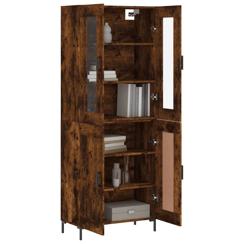 Buffet haut Chêne fumé 69,5x34x180 cm Bois d'ingénierie - XIOS