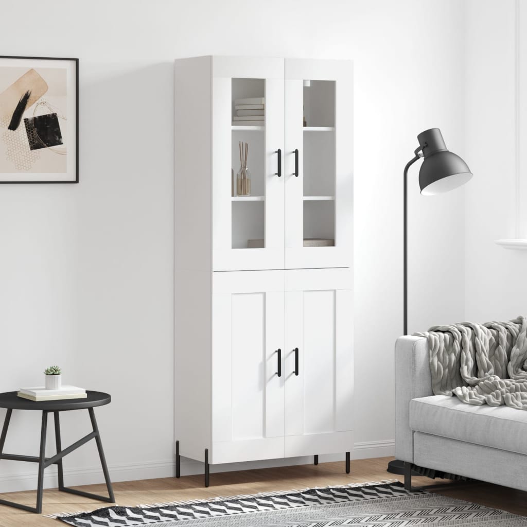 Buffet haut Blanc 69,5x34x180 cm Bois d'ingénierie - XIOS