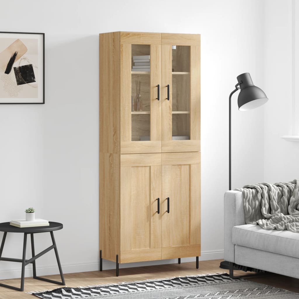 Buffet haut Chêne sonoma 69,5x34x180 cm Bois d'ingénierie - XIOS