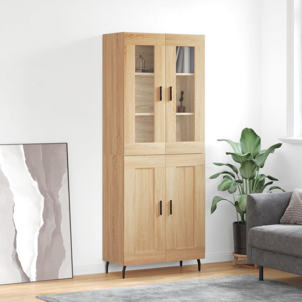 Buffet haut Chêne sonoma 69,5x34x180 cm Bois d'ingénierie - XIOS