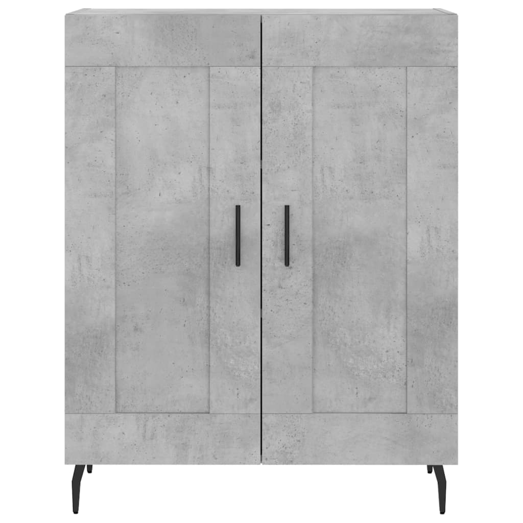 Buffet haut Gris béton 69,5x34x180 cm Bois d'ingénierie - XIOS