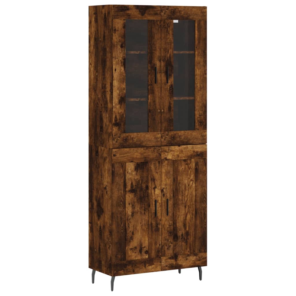 Buffet haut Chêne fumé 69,5x34x180 cm Bois d'ingénierie - XIOS