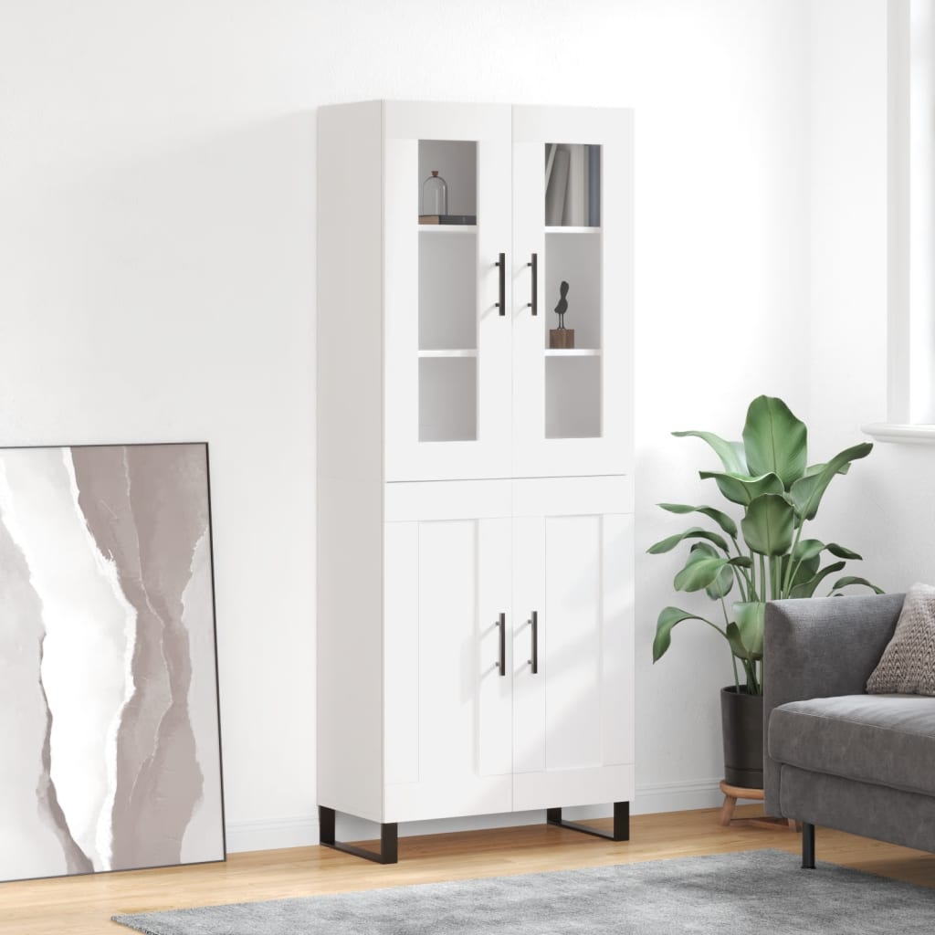 Buffet haut Blanc 69,5x34x180 cm Bois d'ingénierie - XIOS
