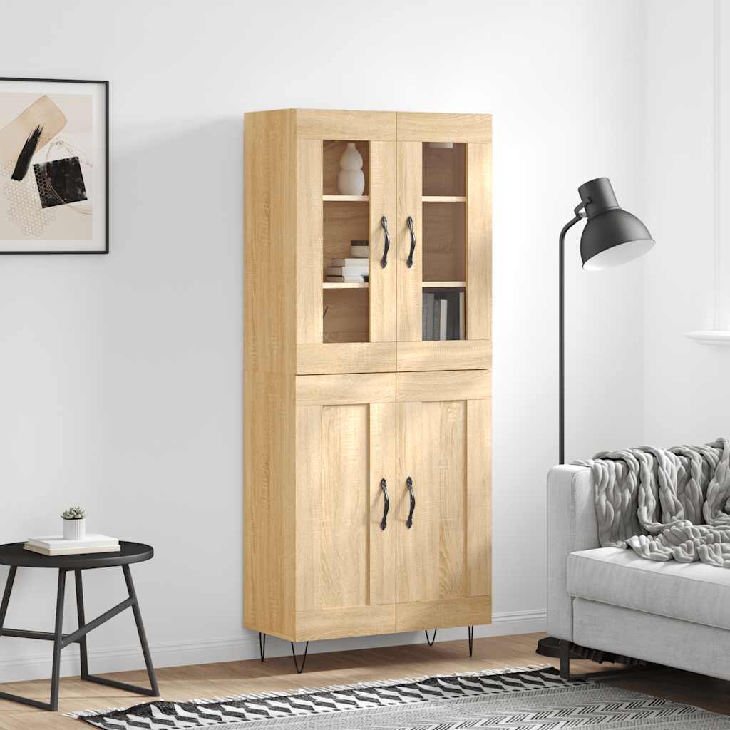 Buffet haut Chêne sonoma 69,5x34x180 cm Bois d'ingénierie - XIOS