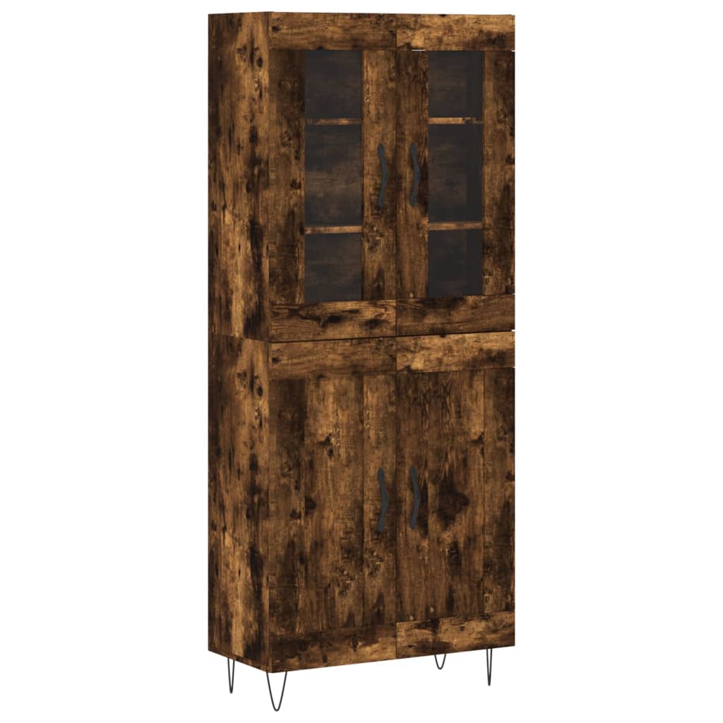 Buffet haut Chêne fumé 69,5x34x180 cm Bois d'ingénierie - XIOS