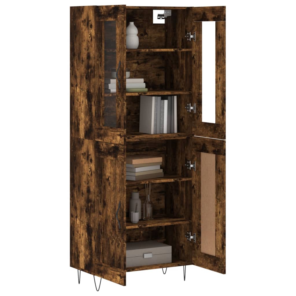 Buffet haut Chêne fumé 69,5x34x180 cm Bois d'ingénierie - XIOS