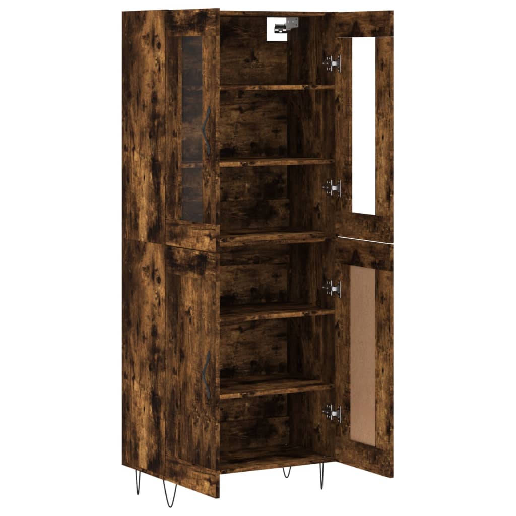 Buffet haut Chêne fumé 69,5x34x180 cm Bois d'ingénierie - XIOS