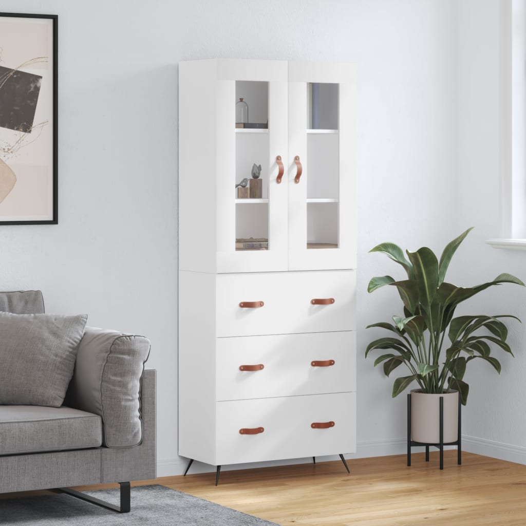 Buffet haut Blanc 69,5x34x180 cm Bois d'ingénierie - XIOS