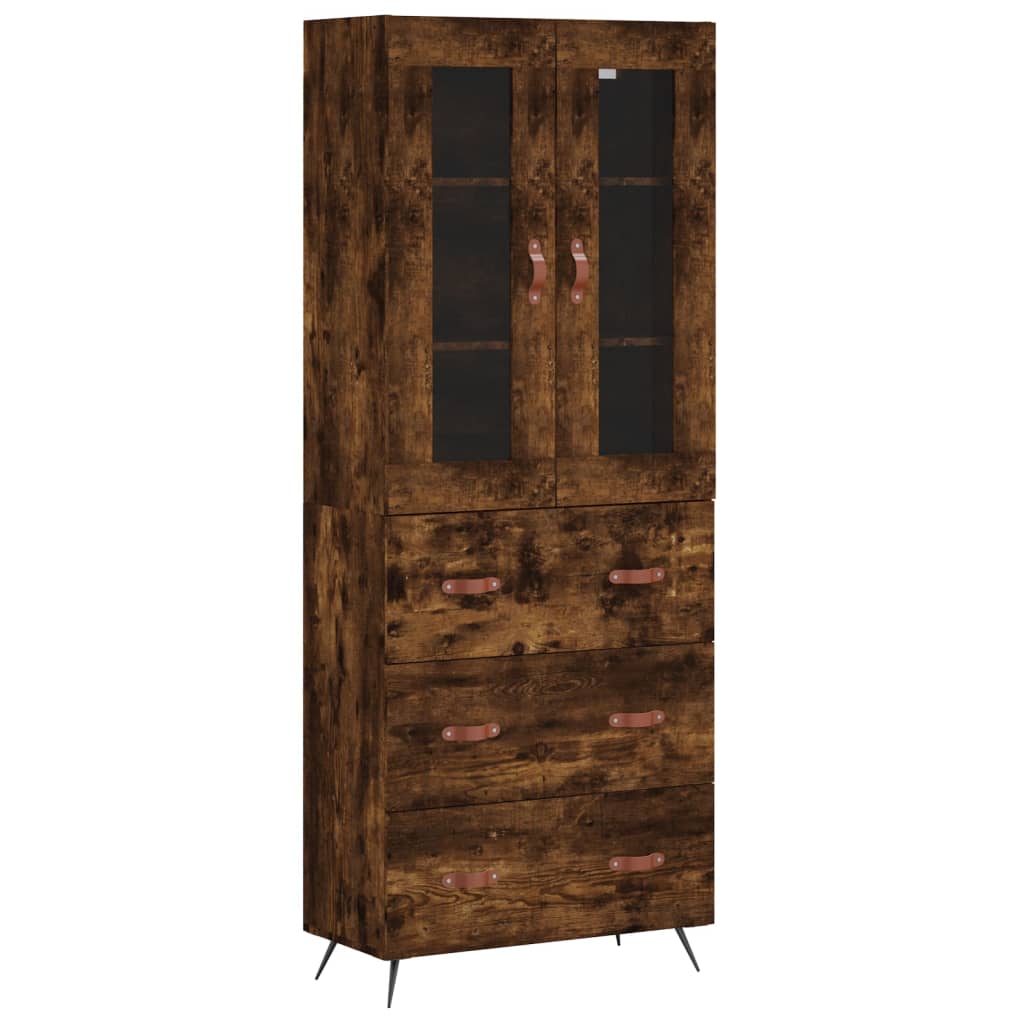 Buffet haut Chêne fumé 69,5x34x180 cm Bois d'ingénierie - XIOS