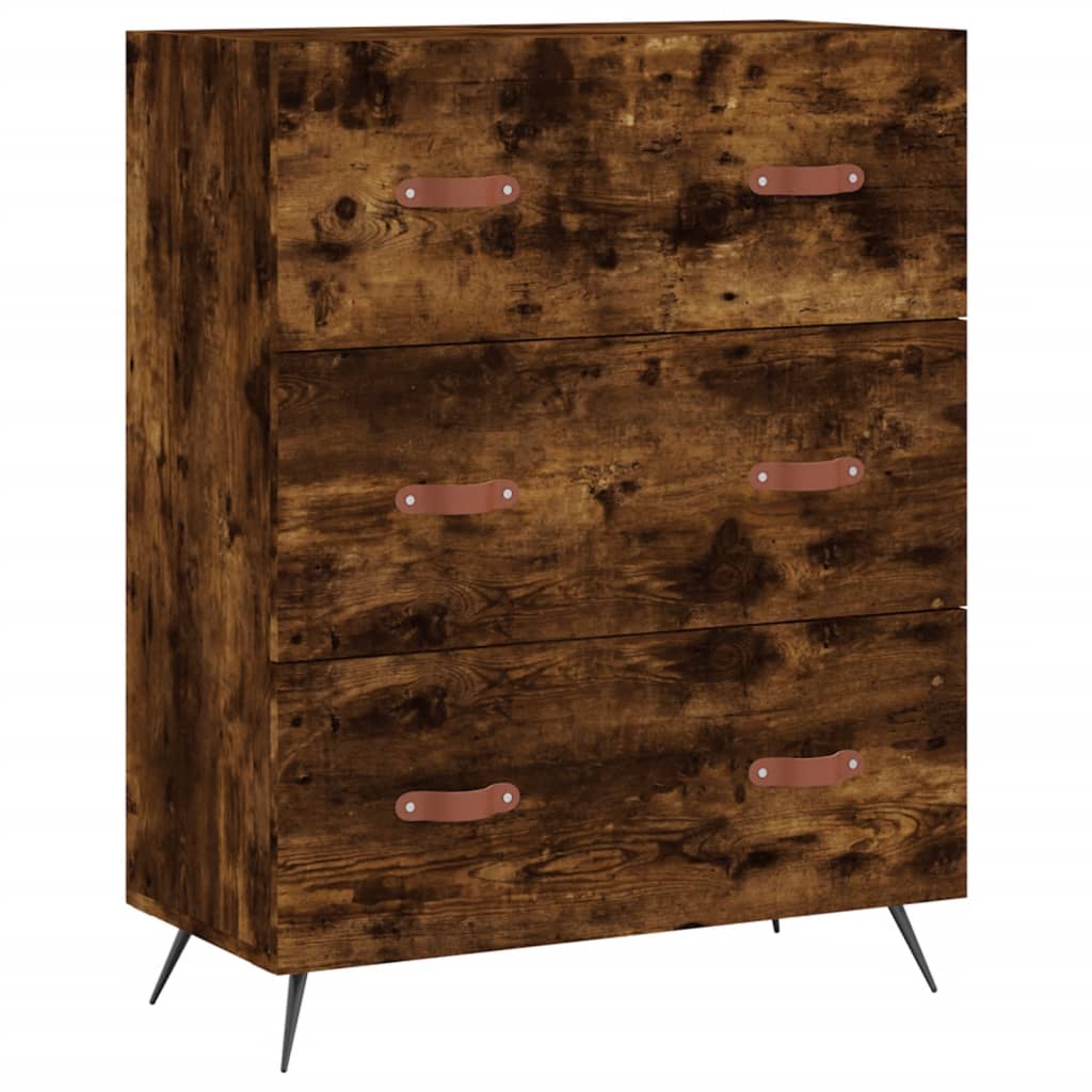 Buffet haut Chêne fumé 69,5x34x180 cm Bois d'ingénierie - XIOS