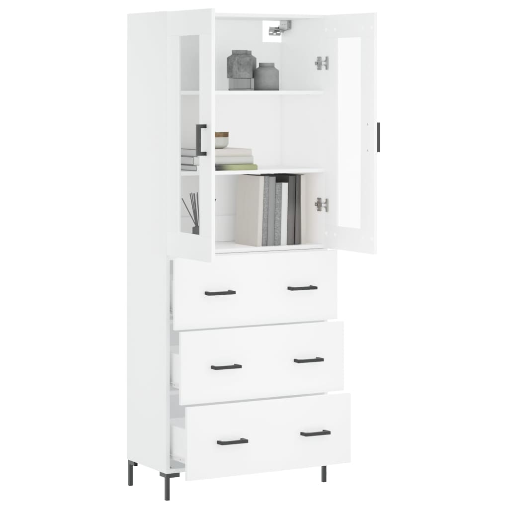 Buffet haut Blanc 69,5x34x180 cm Bois d'ingénierie - XIOS