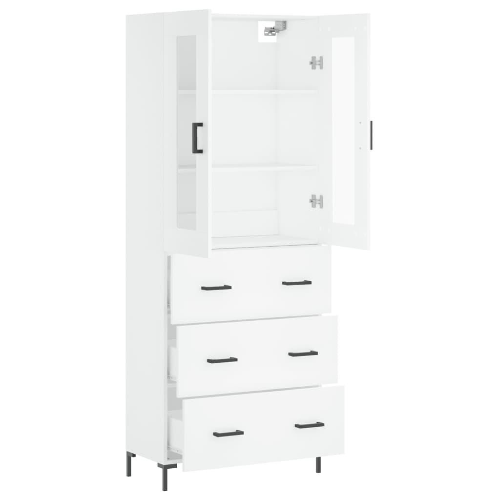 Buffet haut Blanc 69,5x34x180 cm Bois d'ingénierie - XIOS