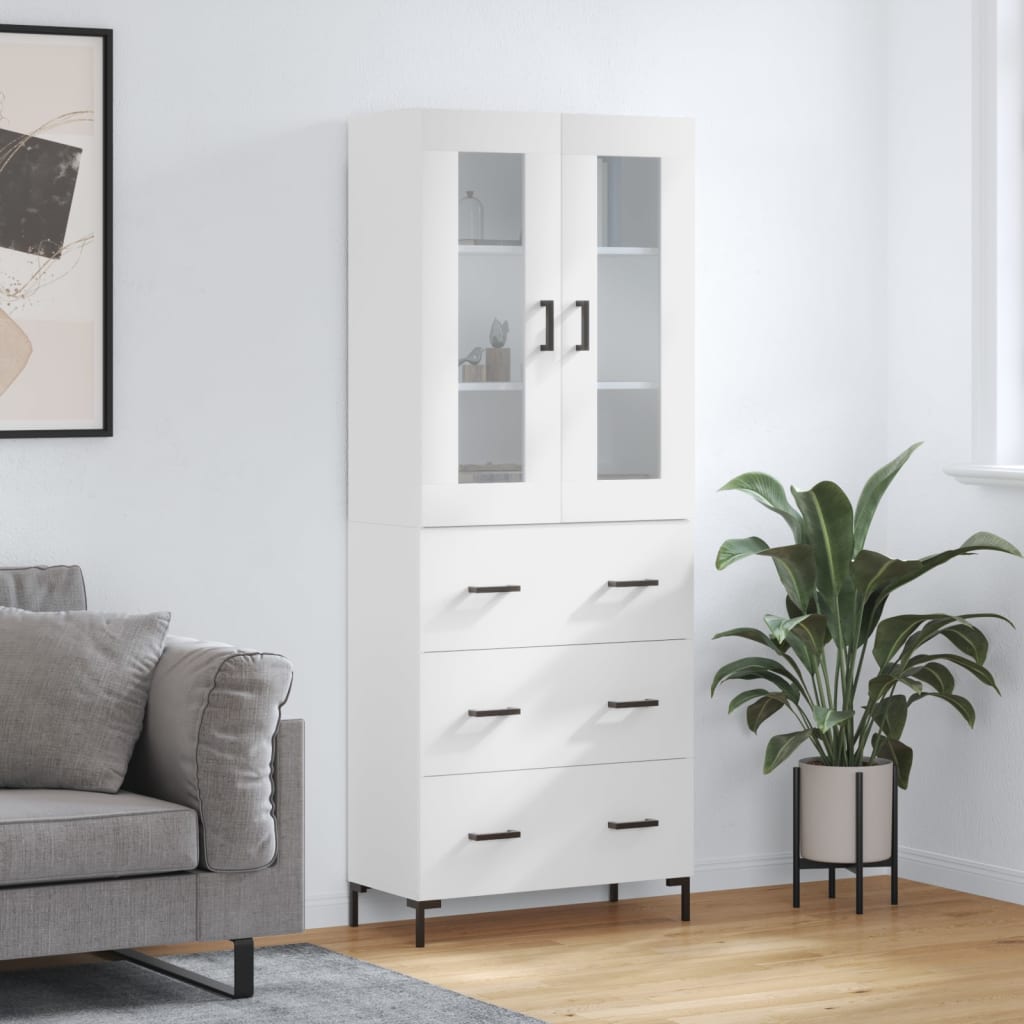Buffet haut Blanc 69,5x34x180 cm Bois d'ingénierie - XIOS